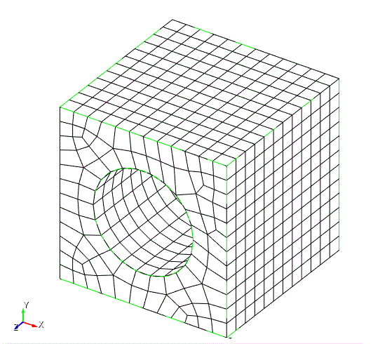 Hidden line view of mesh