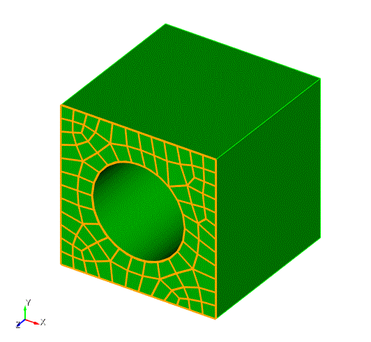 Surface meshed with paving